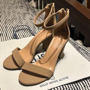 TOP Moda Beige Ankle Strap Heels